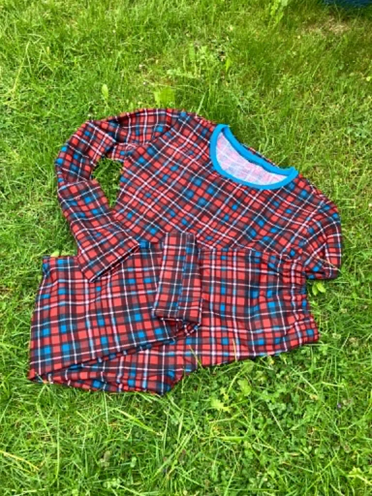 Flanel vzor červená kostka