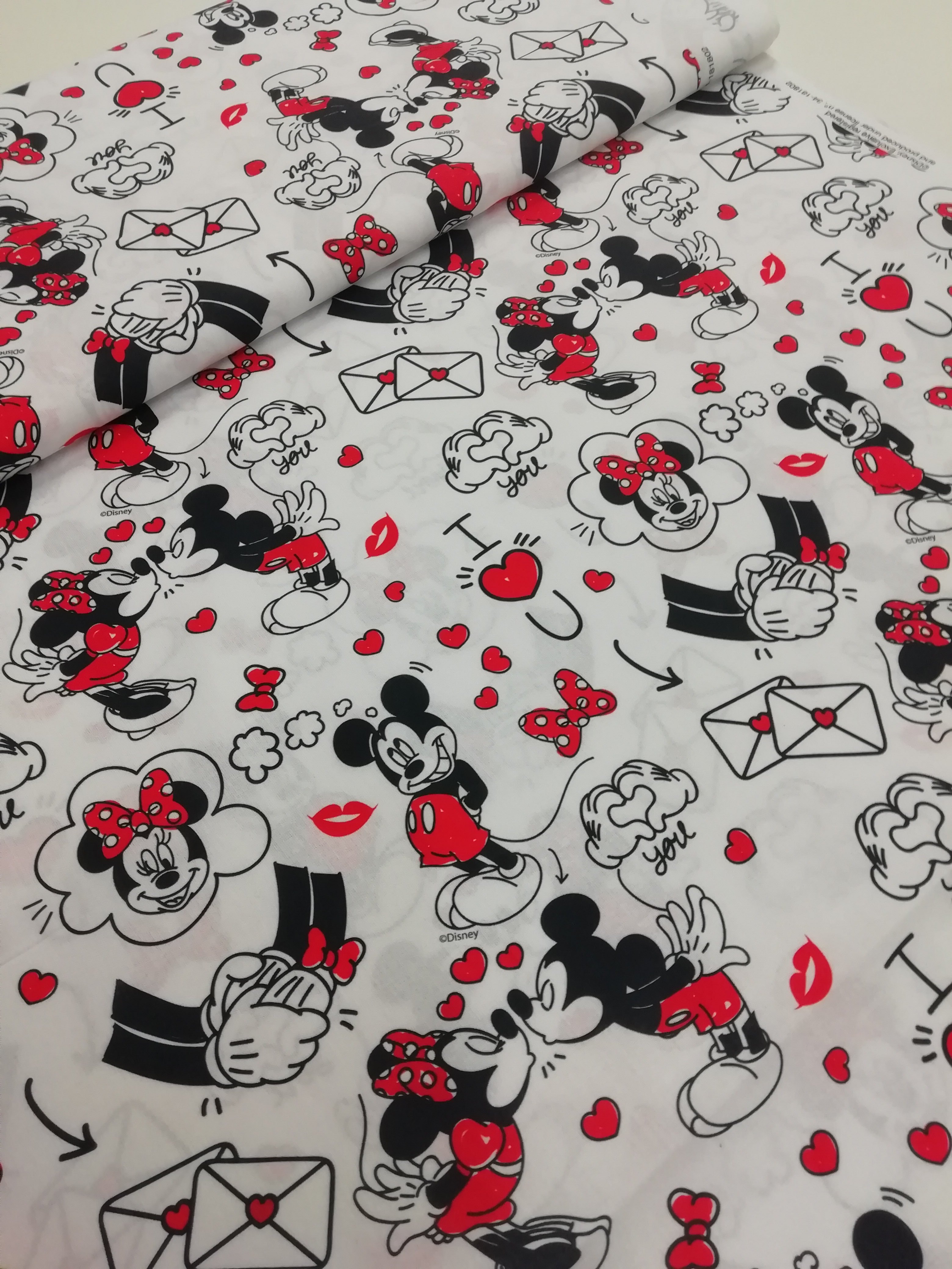 Bavlněné plátno vzor Mickey a Minnie