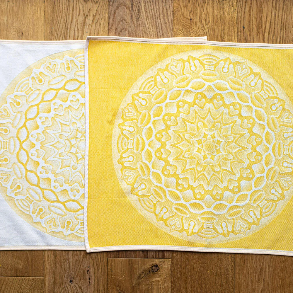 Bavlněná utěrka vzor žlutá - Solar plexus čakra