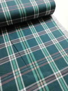 Flanel vzor zelená kostka