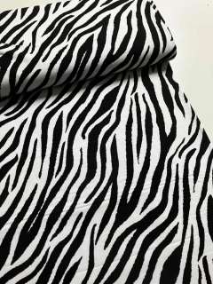 Teplákovina vzor černobílá zebra
